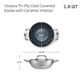 thumbnail image 3 of Tramontina Utsava Tri-Ply Clad 1.75 Qt Covered Kadai with Ceramic Interior – Induction-Ready, 3 of 7