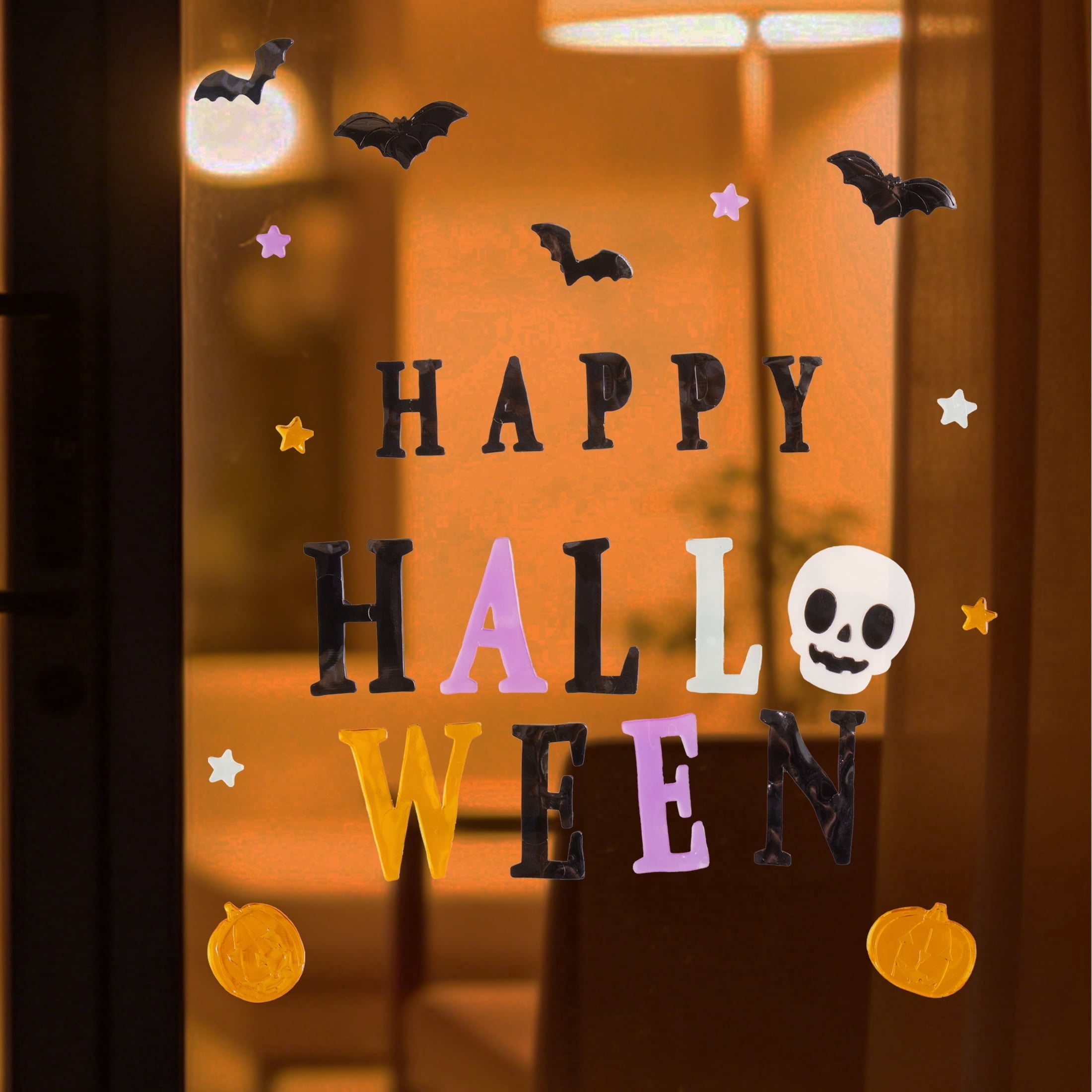 Happy Halloween Gel Clings, Multicolor, 5.5" x 21", Halloween by Way To Celebrate