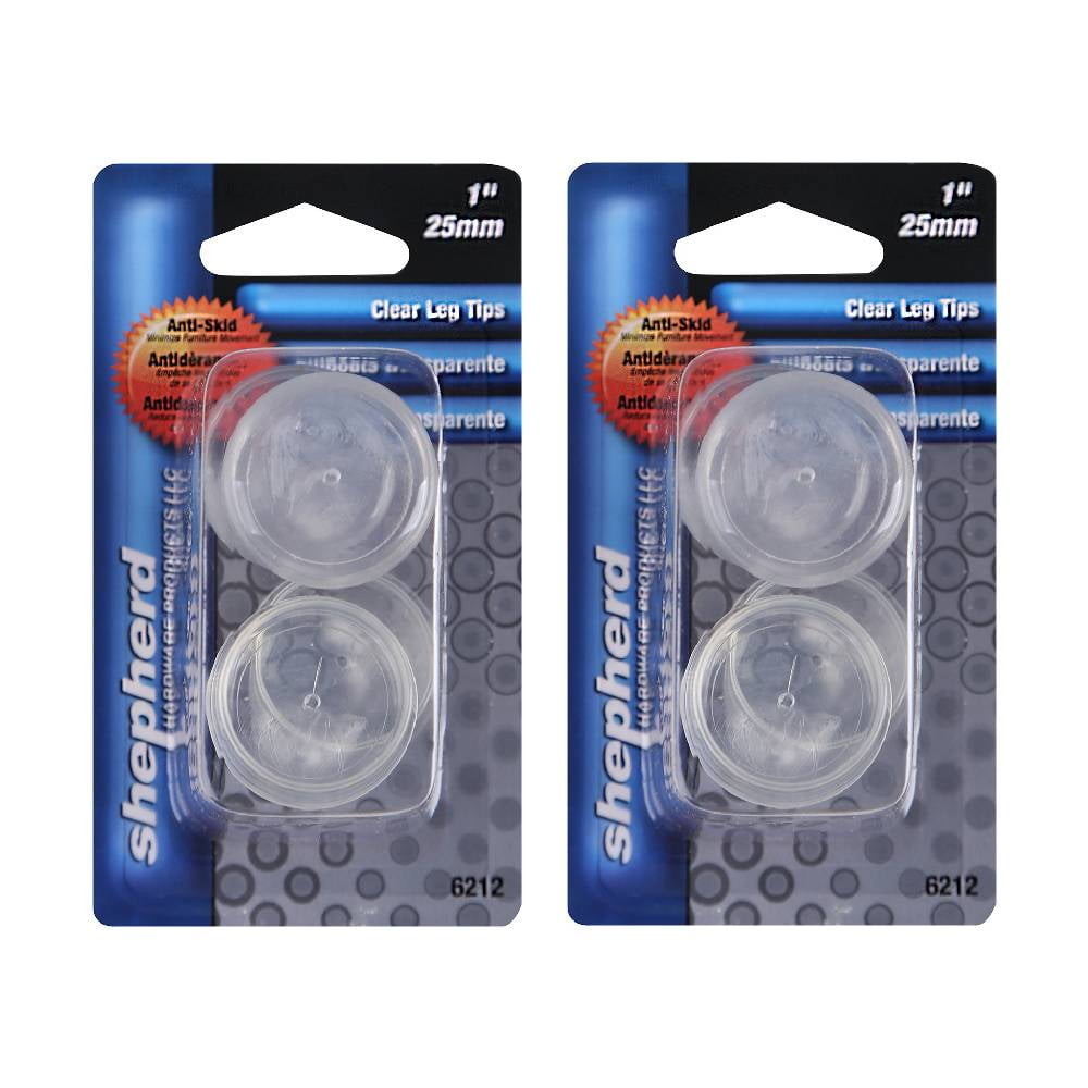 Shepherd Hardware Plastic Leg Tips 1 inch Inner Diameter 4 Count Clear