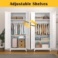 thumbnail image 7 of Polup 71" Tall Modern Armoire Wardrobe Closet with Hanging Rod, Clothing Storage Cabinet,White Steel Assembly, 7 of 7