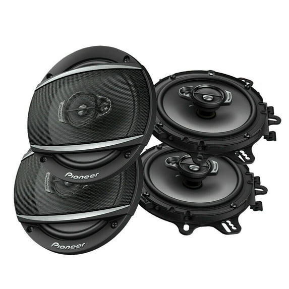 4x Pioneer 640 Watts Max Power 6.5" 3-Way Car Audio Coaxial Speakers 6.5inch Bundle
