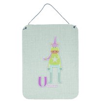 Carolines Treasures BB5746DS1216 Alphabet U for Unicorn Wall or Door Hanging Prints 12WX16H multicolor