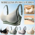 thumbnail image 3 of Best-Super Gather Wireless Push-up Bra Women Gathered Up Soft Support Lift-up Br H9Z8, 3 of 8
