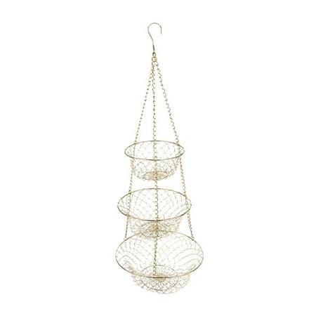 Fox Run Gold 3-Tier Kitchen Hanging Fruit Basket