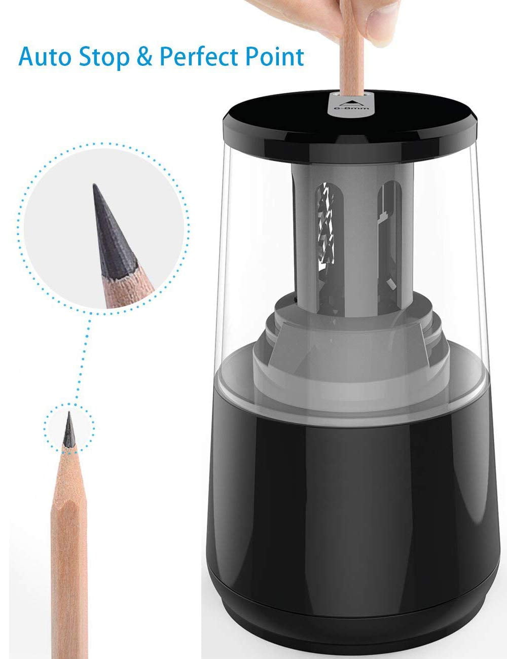 Heavy Duty Auto-Stop MackOffice Electric Pencil Sharpener For Ultra-Portable