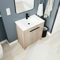 thumbnail image 5 of 30 Inch Freestanding Bathroom Vanity with White Ceramic Sink & 2 Soft-Close Cabinet Doors, Light Oak, 5 of 11