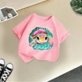 thumbnail image 4 of Curuila Kid Girls Tops Cartoon Print Crew Neck Short Sleeve Tee Summer Casual Loose T Shirt Pink Size 8-10 Years, 4 of 4