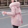 thumbnail image 4 of Abrigo largo cálido para mujer Sudadera con capucha Chaqueta de cuello Parkas de invierno delgadas Abrigos Fridja  BV0+588, 4 of 9