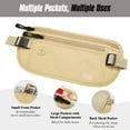 thumbnail image 2 of MoKo Unisex Fanny Pack with Adjustable Elastic Strap, Waterproof 210D Rip Stop Nylon, Khaki, 2 of 7