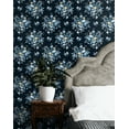 thumbnail image 3 of NextWall  Floral Bunches Peel and Stick Wallpaper 20.5 in. W x 18 ft. L - Midnight Blue & Toffee, 3 of 9