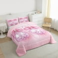 thumbnail image 3 of Homewish Glitter Disco Ball Bedding Comforter Set for Teens, Kawaii Princess Bowknot Twin Comforter Sets, Girly Pink Cartoon Reversible Bedding Set, Super Cozy Room Decor, 2-Piece, 3 of 8