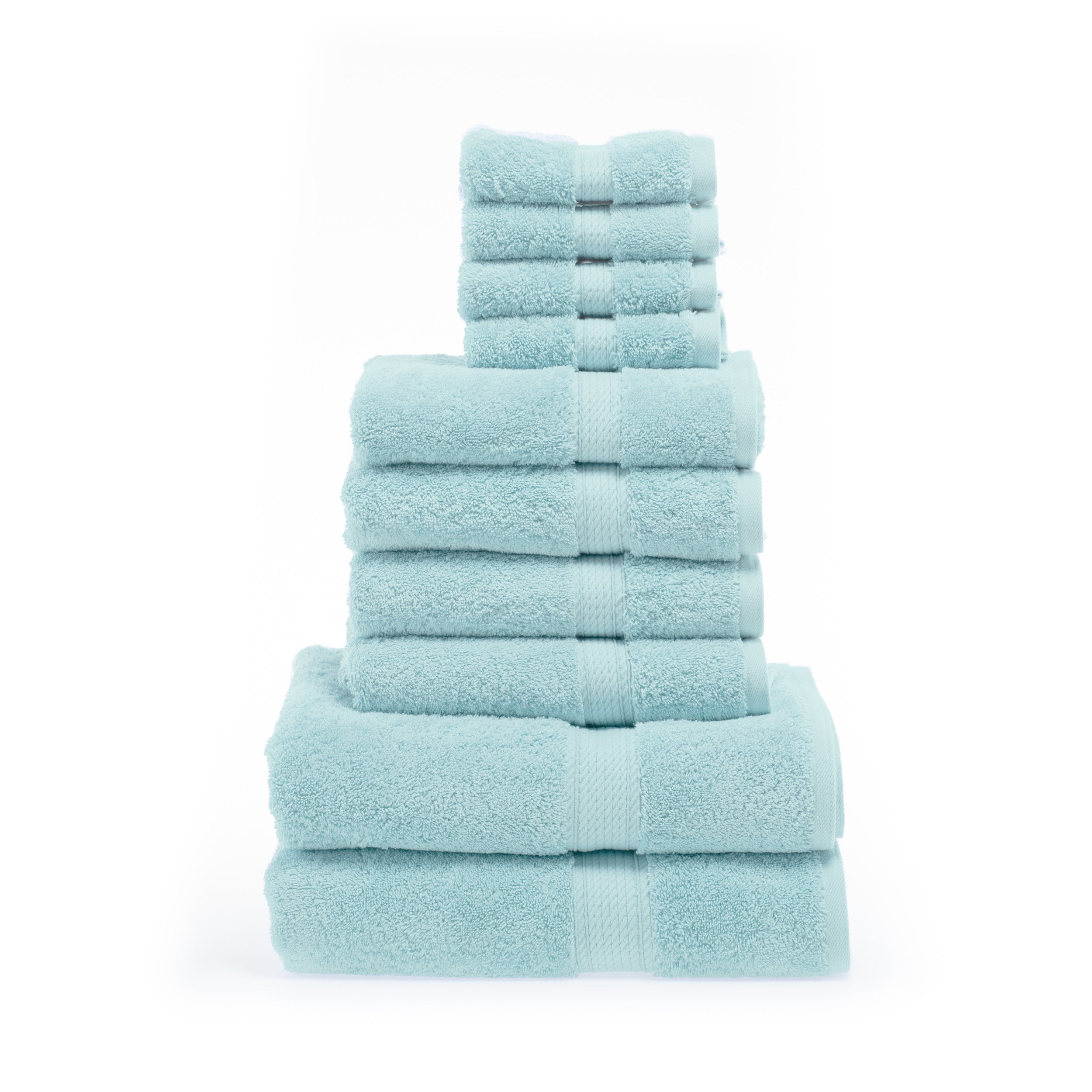 900 GSM Egyptian Cotton Solid 10Piece Towel Set Sea Foam