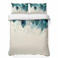 thumbnail image 2 of 3 Pieces Twin XL Quilt Set,Watercolor Realistic Peacock Feathers Soft Bedding Sets with 1 Quilt & 2 Pillow Shams,Teal Art Summer Bedspread Lightweight Coverlet Comforter for All Season, 2 of 9