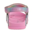 thumbnail image 3 of Laura Ashley Girls Hook & Loop Flat Heel Footbed Sandals (Toddler Sizes) - Pastel/Multi, 8, 3 of 5