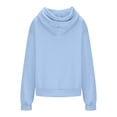 thumbnail image 4 of Charella Women's Solid Color Hoodies Oversized Hooded Sweatshirt with Pocket Light Blue,L, 4 of 5