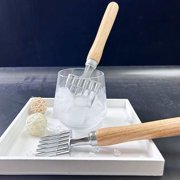 Ice Pick, AlloyIce Chisel With Wood Handle, Removal Pick Crushed Ice Chipper, Portable Ice Hammer Ice Pick Tool for Bars, Kitchens, Picnics, Camping