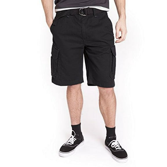 UNIONBAY Men's Survivor Belted Cargo Short, Black, 48