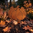 thumbnail image 2 of Metal Ground Plug 10.43x11.81 Inch Vintage Pumpkin Halloween Yard Stake, Rust-Proof Iron Garden Decor for Outdoor Fall Patio Lawn, 2 of 6