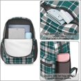 thumbnail image 4 of Green and White Checkered Pattern 17" School Backpacks for Teens,Waterproof Oxford Fabric,S-Shape Padded Straps for School,Travel,Hiking,Camping, 4 of 6