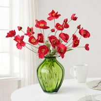 Wishrage Artificial Flowers 6PCS Poppy Silk Bouquet,for Wedding, Home, Party Decoration,Table Centerpiece Arrangement