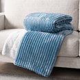 thumbnail image 4 of PAVILIA Soft Fleece Sherpa Throw Blanket for Sofa Couch Bed, Blue, 50x60, 4 of 7