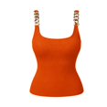 thumbnail image 6 of Lumistal Tank Top for Women Plain Fashion Summer Casual Basic Slim Fit Solid Color Sleeveless Top for Women Beach Clothes Womens Casual Chain Strap Tank Top Orange M, 6 of 6