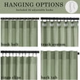 thumbnail image 6 of Jainmy Sage Green Linen Curtains 94 inch Length 2 Panels for Bedroom Living Room, Semi Sheer Light Filtering Back Tab Rod Pocket Curtain Drapes,52"x94", 6 of 8