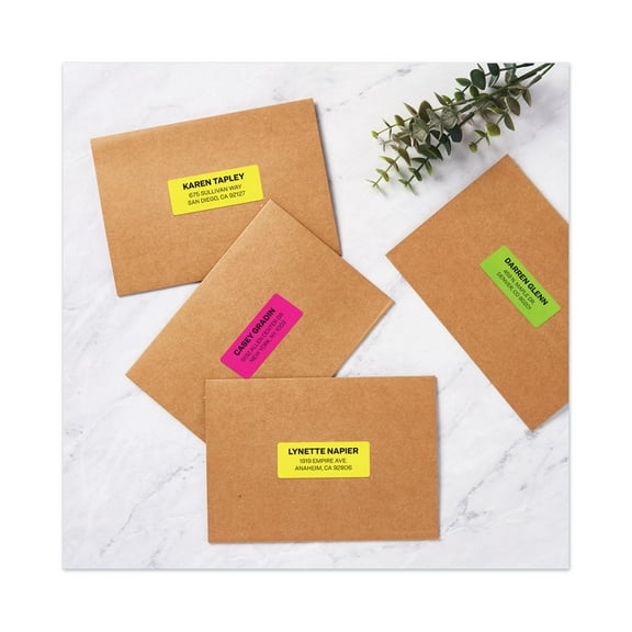 1PC Avery High-Visibility Permanent Laser ID Labels, 1 x 2.63, Asst. Neon, 450/Pack