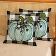 thumbnail image 4 of Fall Pillow Covers 20x20 Set of 2 Teal Blue Pumpkin Buffalo Plaid Fall Decor Pillowcase Autumn Thanksgiving Decorative Outdoor Throw Pillow Covers Linen Farmhouse Cushion Case for Couch Home, 4 of 6