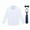 White, variant on Bienzoe Boy's School Uniform Long Sleeve Button Down Shirt with Tie&Bowtie White 12
