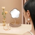 thumbnail image 5 of YOHAVEN Sunflower Makeup Mirror with Storage Tray, Portable Desktop Vanity Beauty Mirror Decorative Cute Flower Shaped Ornament for Dorm Home Travel Gift, 5 of 6