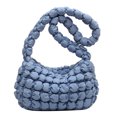 thumbnail image 1 of Bolsos de mujer Bolso bandolera de tela informal con burbujas acolchadas elegantes (Azul) Likrtyny Para Estrenar, 1 of 9