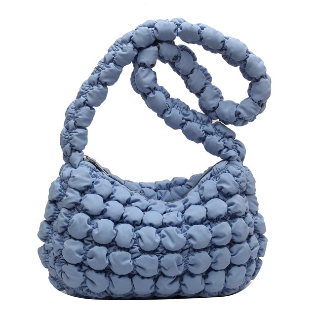 Bolsos de mujer Bolso bandolera de tela informal con burbujas acolchadas elegantes (Azul) Likrtyny Para Estrenar
