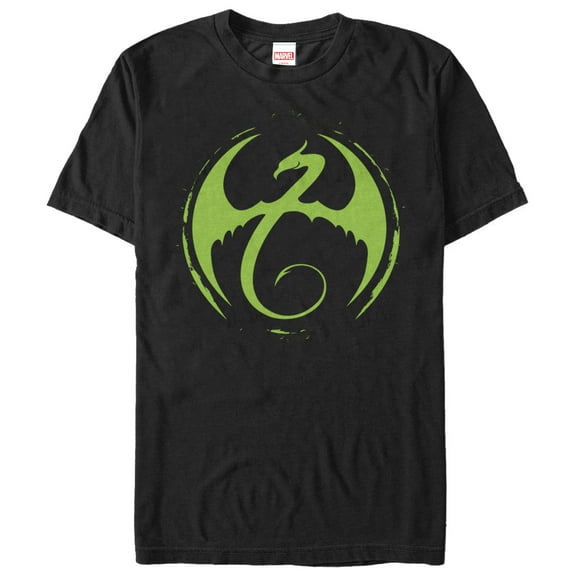 Men's Marvel Iron Fist Dragon Logo Graphic Tee Black X Large