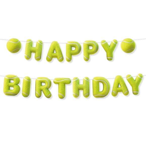 Pancarta de cumpleaños con temática deportiva de Fukaisu, suministros para fiestas de tenis