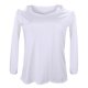 thumbnail image 1 of Las Mujeres Sin Tirantes De Manga Larga Cuello Redondo Atractivo Delgado De Xl Blanco jinwen Las mujeres \ 's ropa, 1 of 8