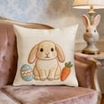 thumbnail image 3 of Easter Pillowcase Set 18 in x 18 in Sofa Cushion Cover with Concealed Zipper and Holiday Rabbit Egg Print, 3 of 6