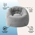 thumbnail image 3 of POD by Urban Shop Soft Plush Corduroy Bean Bag Chair with Pocket, Grey, 3 of 8