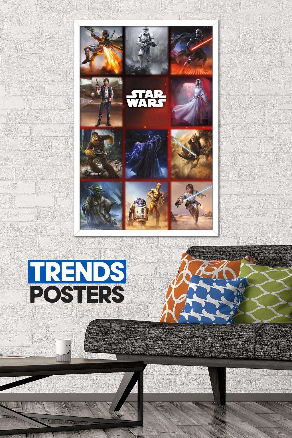 Star Wars: Saga - Moments Grid Wall Poster, 22.375" x 34", Framed