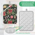 thumbnail image 6 of Yayeee Pot Holders Kitchen Heat Resistant with Pocket 7"x9.8" Cotton Oven Cooking Hot Pads, Black Christmas Holly, 6 of 7