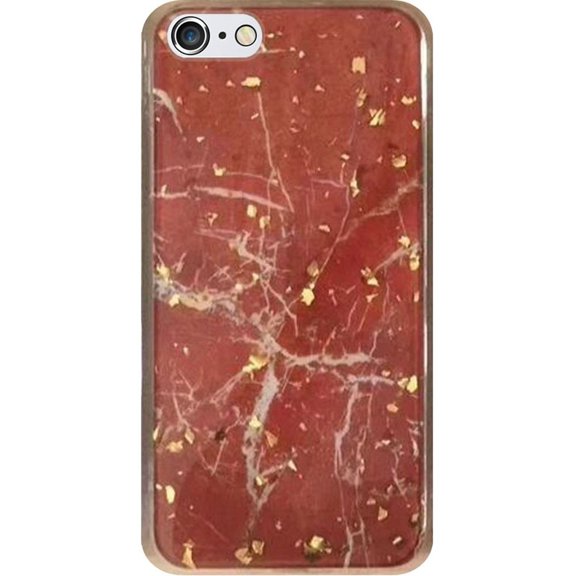 HR Wireless Marble Hard Glitter TPU Cover Case For Apple iPhone 6/6s - Red