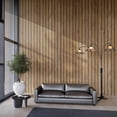thumbnail image 4 of Natural Mica 3 Light Arc Floor Lamp - 86 Charcoal Gray Wood Gunmetal, 4 of 9