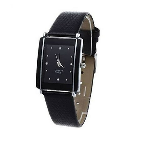 Woman Small Elegant Modern Dress Rectangle Dial Black Band Crystal Wrist (Best Watches For Small Wrists)