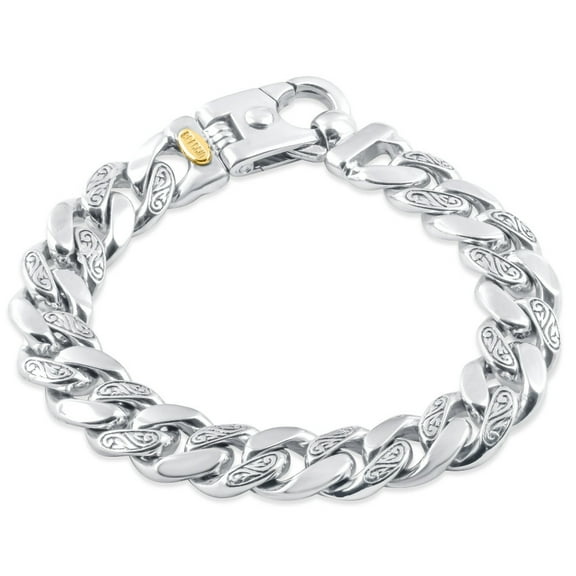 Pompeii Men's Designed Link 14k Gold (87gram) or Platinum (163gram) 12mm Bracelet 8.75"
