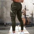 thumbnail image 4 of Men's Fitness Casual Trousers - Multi-Pocket Zipper Design, Mid-Waist, Cotton Material, Regular Length for Fall, 4 of 5