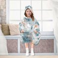 thumbnail image 7 of Wearable Blanket with Sleeves and Pocket Oversized Hooded Sweatshirt 3-14 YR Watercolor Ink Splashes Pattern L, 7 of 7