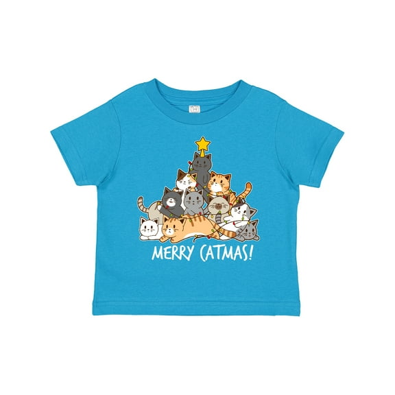 Inktastic Merry Catmas with Cat Tree and Yellow Star Boys or Girls Toddler T-Shirt