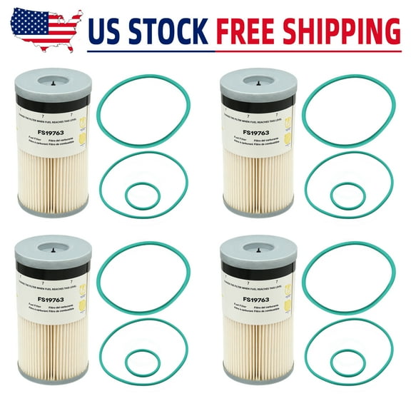 4pcs For FleetGuard Fuel Filter with Water Separator FS19763 7micron