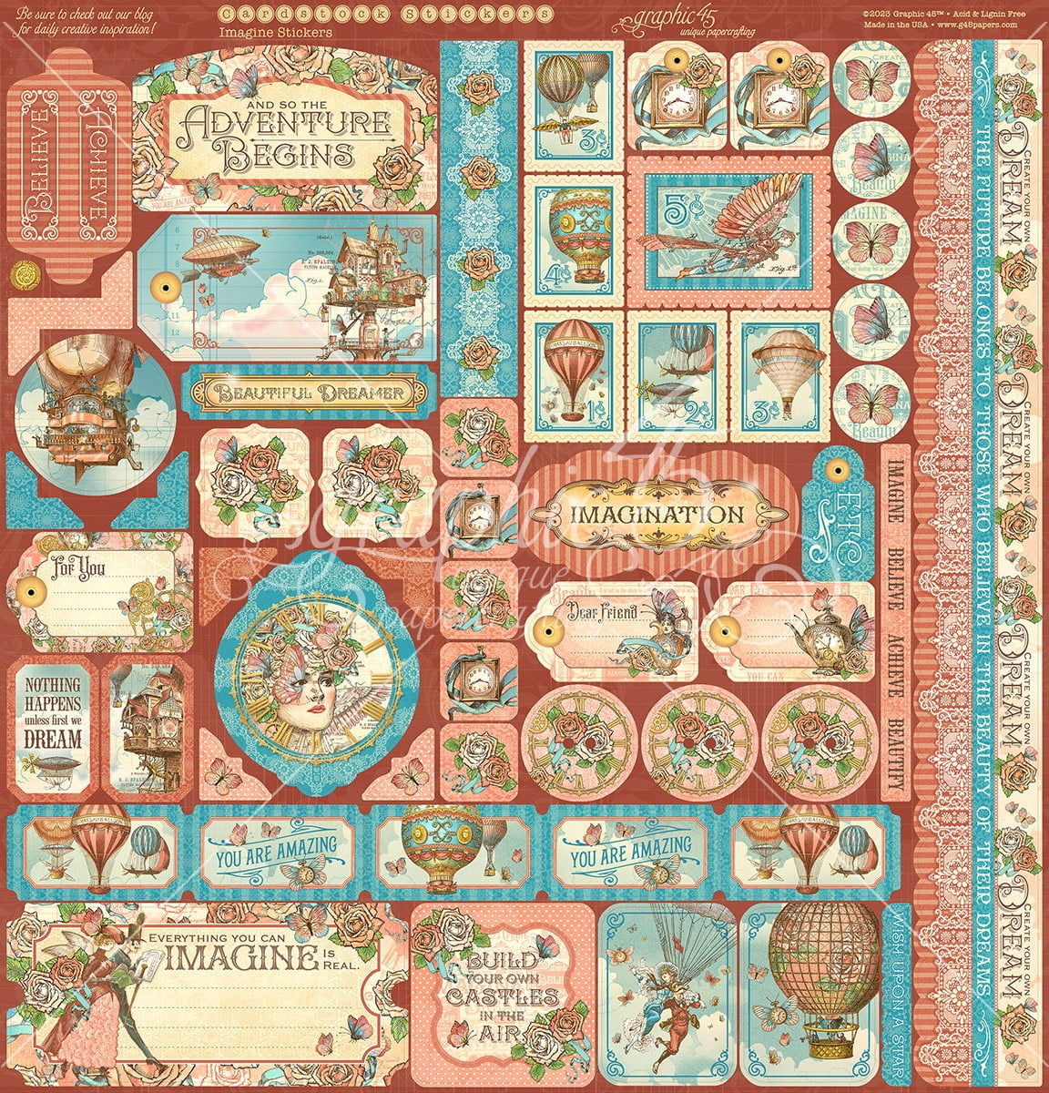 Graphic 45 Collector's Edition Pack 12"X12"-Imagine