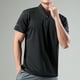 thumbnail image 4 of pstuiky camisetas de hombre, Camiseta deportiva de verano para hombre, de color liso, ajustada, con cremallera, de manga corta y cuello alto ropa de hombre xl, 4 of 9